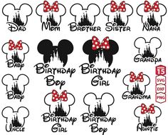 mickey and minnie mouse birthday stickers with the names of each child's name