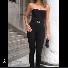 Brand New, Sells For $275 On Saks! Going-out Fitted High Waist Pantsuit, Chic High Waist Strapless Jumpsuit For Work, Fitted High Waist Pantsuit For Going Out, Fitted High-waisted Pantsuit For Going Out, Chic Strapless High Waist Jumpsuit For Work, Chic Strapless High-waist Jumpsuit For Work, Elegant High Waist Bodysuit For Date Night, Fitted High Waist Pantsuit For Night Out, Chic High Waist Jumpsuits And Rompers For Date Night