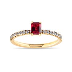 Emerald Cut Ruby Ring With Diamonds, 18K Gold Ring, Red Stone Ring, Ruby Engagement Ring 💎 Materials Gold : 18K( 750) 2.25gr Ruby:0.23 CT Diamonds: 0.14 CT F-VS2 18K Solid Gold Rubby Ring With Natural Diamond. ✨ Information About Our Gold: We make most of our products on order, so the original color of gold is the one you choose. That's why it will look beautiful even after years. We can make also 18K! 📐 Choose your ring size while ordering. If the ring size is not listed in the option, then p Red Ruby Cluster Ring With Center Stone, Classic Red Sapphire Ring With Brilliant Cut, Red Sapphire Ring With Brilliant Cut, Red Brilliant Cut Lab-created Ruby Birthstone Ring, Formal Ruby Stackable Rings Fine Jewelry, Classic Red Birthstone Ring With Prong Setting, Red Classic Birthstone Ring With Prong Setting, Classic Red Ruby Ring With Prong Setting, Red Ruby Cluster Ring Fine Jewelry