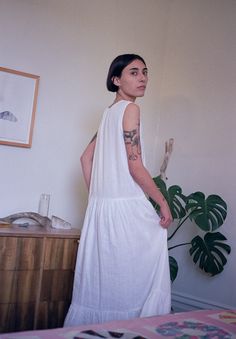 Sleeveless Linen Dress, Linen Dress Women, Eggplant Color, In The Studio, Linen Women, Linen Dresses, Lithuania, Linen Dress, The Studio