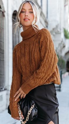 Detail: Long sleeves Cable knit Turtleneck Size Available:: Size Bust Length S 86cm/33.8'' 60cm/23.6'' M 90cm/35.4'' 61cm/24'' L 94cm/37'' 62cm/24.4'' XL 98cm/38.5'' 63cm/24.8'' Camel Cable Knit Sweater, Cable Knit Turtleneck, Cable Knit Turtleneck Sweater, Camel Sweaters, Quilted Puffer Jacket, Knit Turtleneck, Knit Turtleneck Sweater, Fall Fashion Outfits, Cable Knit Sweater