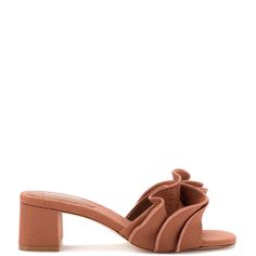 We've updated our favorite sandal with a little bit of the feminine flounce the season calls for. This top selling raffia shoe sits atop a supremely comfortable block heel for ease of wear with tonal ruffles that are begging for a warm weather getaway. Luxury Brown Summer Mules, Brown Block Heel Mules For Beach, Luxury Brown Woven Leather Mules, Raffia Sandals Heels, Luxury Brown Open Heel Mules, Raffia Shoes, Platform Flats, Light Sapphire, Boot Pumps