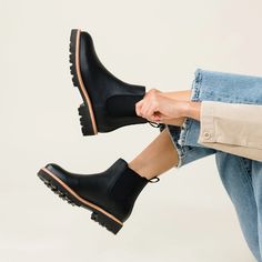 Go-To Lug Chelsea Boot Black | Nisolo Lug Chelsea Boots, Mule Sneakers, Old Shoes, Black Chelsea Boots, Buckle Sandals, Round Toe Heels, Womens Sandals Flat, Sneaker Heels, Chelsea Boot