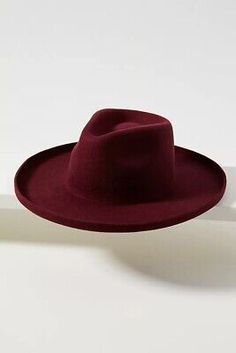 Great Shopping NWT Anthropologie Finley High-Crown Rancher Hat Red Burgundy, Women's Accessories Burgundy Accessories, Rancher Hat, Red Burgundy, Felted Wool, Clothing Ideas, Burgundy Red, The Label, Women's Accessories, Anthropologie