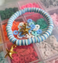 Clay Bead Necklace, Handmade Jewlery, Bracelet Craft Diy, Blue Theme, Bead Charms Diy, Diy Bracelets Easy