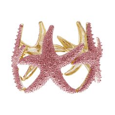 The Alilang Women's Starfish Design Elastic Cuff Bracelet is a stunning piece of beach-inspired jewelry that adds a touch of coastal charm to your outfit. This unique bracelet features a beautiful starfish design, crafted with intricate details that capture the essence of the sea. The elastic cuff ensures a comfortable and flexible fit, making it easy to wear for any wrist size. Perfect for summer outings, beach vacations, or adding a nautical flair to your everyday look, this bracelet pairs eff Adjustable Jewelry For Beach Season Parties, Gold Ocean-inspired Starfish Bracelets, Pink Starfish Jewelry For Gift, Pink Summer Bangle Jewelry, Pink Star-shaped Jewelry With Starfish Charm, Pink Star Jewelry With Starfish Charm, Pink Starfish Charm Jewelry, Summer Bracelet With Starfish Charm, Pink Jewelry For Beach Season Vacation