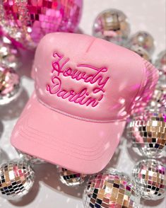 Baby Pink Howdy Darlin' Trucker Cap Bogo Sale, Letter Design, Clothes Closet, Wedge Heel Sandals, Sneaker Wedge, Boots And Sneakers, City Style, Free Items, Panel Design