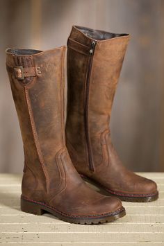 Prepare for winter with our Women’s Overland Debra Wool-Lined Leather Boots. Free shipping   returns. Zipper Heels, Mode Boho, Leather Boots Women, Water Damage, Women Leather, Casual Boots, Mode Outfits, Brown Boots, Ugg Boots