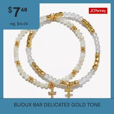 Bead Type: Glass# Pieces In Set: 2Features: Religious JewelryCircumference: 7 1/2 InchShape: CrossMetal Color: Gold TonePendant Length: 11mmPendant Width: 7mmCare: Wipe CleanBracelet Type: Stretch BraceletsMetal: ZincOwned & Founded: Women Owned/FoundedPendant & Charms Type: CharmsCountry of Origin: Imported Divine Mercy Bracelet, Revelation Bracelet, Pearl Beaded Bracelet, Bracelet Sets, Glass Pieces, Cross Bracelet, Dainty Bracelets, Pearl Beads, Bracelet Set