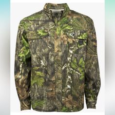 The Cotton Mill Hunt Shirt Is A Traditional Style Camo Shirt In A Lightweight Design. Constructed From A Cotton/Spandex Blend Material, It's Breathable For Warm Weather, But Solid Enough For Cooler Temps With Proper Layering. It Also Features Action-Back Shoulder Expansion Gussets And Two-Way Stretch Fabric For Extra Comfort And Mobility For The Draw Or For The Run And Gun Turkey Hunter. Lightweight, 98/2 Cotton/Spandex Blended Material Two-Way Stretch For Extra Comfort And Mobility In Any Posit Cotton Mill, Camo Shirt, Mossy Oak Camo, Nike Air Max Tn, Camo Shirts, Long Sleeve Flannel, Blue Camo, Mossy Oak, The Run