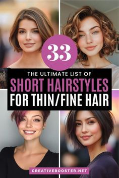 Sideswept Hairstyle Medium Length, Thinning Hair Cuts, Short Hair Thinning Hair For Women, Short Hair Cuts For Fine Hair For Women, 2025 Short Hair Trends, Short Hairstyles For Thinning Hair Women, Short Fine Haircut, Trendy Short Hair Styles 2024, "bixie" Haircut Fine Hair