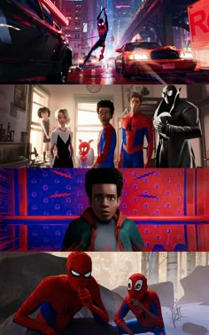 the amazing spider - man and his friends are in this scene from the animated movie