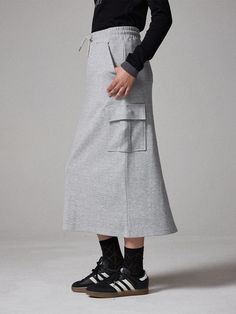 Composition : 85% cotton, 15% polyesterColor : Melange Gray S, Melange Gray MCountry of Origin : Indonesia Sweat Skirts, Modest Streetwear, Long Skirt, Street Wear, Grey, The Originals, Clothes For Women, Clothes