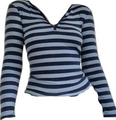 Kawaii Stripe Long Sleeve Tee Striped V Neck Long Sleeve Tee - AnotherChill Striped Long Sleeve Stretch T-shirt, Trendy Blue T-shirt For Fall, Casual V-neck T-shirt For Winter, Striped Stretch V-neck Top, Cute Fitted Blue T-shirt, Blue V-neck T-shirt For Fall, Winter Striped Stretch Tops, Striped Stretch Tops For Winter, Trendy V-neck T-shirt For Winter