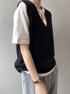 Effortless Elegance: V-Neck Loose Sleeveless Vest in 9 Colors Casual V-neck Vest, Spring Casual V-neck Vest, Casual V-neck Tank Top For Layering, Casual Black V-neck Tank Top, Black V-neck Tank Top For Layering, Casual Black V-neck Sweater Vest, Casual Tank Vest For Fall, V-neck Tank Top For Layering, Loose Maxi Dress