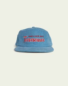 Our signature Tennessee script featured on our 5-panel snapback in thick corduroy. Have A Nice Game, Tennessee Eclectic Grandpa, Streetwear Hats, New Shirt Design, Corduroy Hat, Chris Stapleton, Mens Casual Outfits Summer, Trendy Hat, Embroidered Hat, Casual Cap