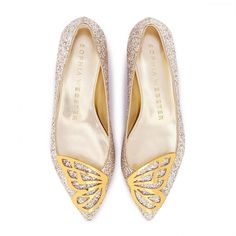 Sophia Webster Shoes Butterfly, Sophia Webster Shoes, Butterfly Shoes, Metallic Flats, Bridal Bag, Bridesmaid Shoes, Butterfly Wing, Sophia Webster, Gold Butterfly