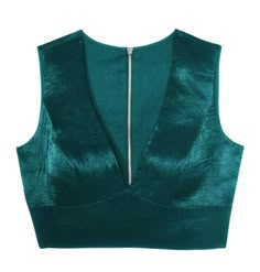 Designer Wear Crop Top / Sari Blouse in Rama Green Color Size- 34, Is a padded blouse comes with  zipper at back. Can be worn with both ethnic wear and western attires. Fitted Festive Tops For Workwear, Bottle Green Blouse, Sarees Casual, Casual Blouse Designs, Saree Jacket Designs, Sleeveless Blouse Designs, Blouse Designs Catalogue, Backless Blouse Designs, New Saree Blouse Designs