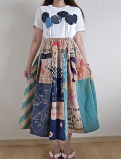 https://antiqueshopjunna.etsy.com Thank you for viewing. I made a skirt out of patchwork tenugui. The size is 83cm long, 104cm waist, 250cm hem, 100% cotton, no lining, 2 pockets Shipping: Items are shipped via International e-packet light. (Include Tracking) Delivery will take an AVERAGE of 2~3weeks. Caution: Import duties, taxes, and charges are not included in the item price or shipping cost. These changes are the buyer's responsibility. Please check with your country's customs office to determine what these additional costs will be prior to buying. Patchwork Skirts, Kimono Remake, Patchwork Clothes, How To Make Skirt, Womens Jumpsuits, Patchwork Skirt, Persimmon, Jumpsuits For Women, Jumpsuit Romper