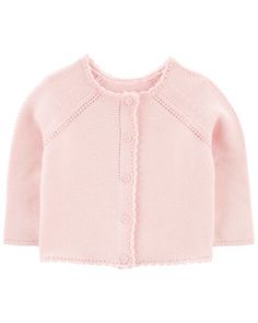 You'll love the detail on this OshKosh B'gosh sweater knit cardigan for baby girl. This super cozy knit cardigan features scalloped details, giving this button-down a sweet look for little girls. Scallop Sweater, Top Baby Products, Carters Baby, Tween Outfits, Kids Coats, Toddler Boy Outfits