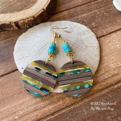 Unique Gold Jewelry, Earring Inspired, Turquoise Stone Earrings, Gold Schmuck, Silver Crystal Earrings, Beads Art, Art Perle, Earrings Stone, Turquoise Drop Earrings