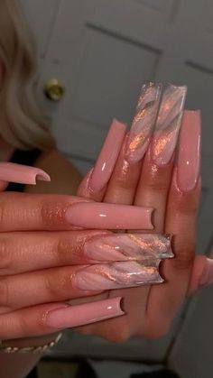 Light Pink Acrylic Nails, Cute Acrylic Nail Designs, Glamorous Nails, Acrylic Nails Coffin Pink, Finger Tips