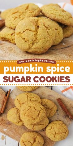 Pumpkin cookies for your Thanksgiving dessert ideas! This simple pumpkin recipe is a perfect sweet treat to make for Thanksgiving. Melt-in-your-mouth chewy and a little crispy, these homemade Pumpkin Spice Sugar Cookies are amazing! Pumpkin Spice Sugar Cookies, Pumpkin Cookies Easy, Chewy Sugar Cookie Recipe, Spice Sugar Cookies, Easy Cookie Recipe, Halloween Cookie Recipes, Pumpkin Sugar Cookies, Pumpkin Spice Cookies, Chewy Cookies