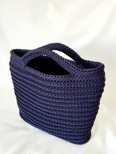 Dark blue bag, crocheted, handmade bag. Size 30x30. Perfect Gift for Christmas, Mother's Day, Valentine's Day or any other holiday. Blue Hand Knitted Rectangular Bag, Blue Crochet Shoulder Bag For Gift, Blue Crochet Shoulder Bag Gift, Blue Rectangular Crochet Bag For Gift, Blue Crochet Bag With Double Handle For Everyday Use, Blue Double Handle Crochet Bag For Everyday Use, Blue Crochet Shopping Bag With Double Handle, Blue Crochet Bag With Handles For Everyday Use, Everyday Blue Crochet Bag With Handles