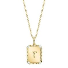 MINI INITIAL NAMEPLATE NECKLACE – SHAY JEWELRY Luxury Nameplate Necklace For Formal Occasions, Classic Hallmarked Necklace With Rectangular Pendant, Elegant Tan Engraved Jewelry, Luxury White Gold Nameplate Necklace, Shay Jewelry, Nameplate Necklace, Rose Yellow, Custom Letters, Beautiful One