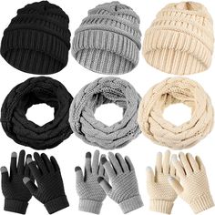 PRICES MAY VARY. Ideal Combination to Meet Your Needs: you will receive 3 pieces of women hats, 3 pieces of women knitted scarves and 3 pairs of women touchscreen gloves in 3 different colors, sufficient for you to apply and replace, and can easily meet your daily use and other requirements Serviceable and Lasting: our women hat scarf gloves set are made of quality acrylic fiber, reliable and sustained, not easy to deform or break, and can be kept for a long time. The surfaces of them are comfor Women Winter Hats, Mens Winter Gloves, Knitted Scarves, Scarf Knit, Women Hats, Women Hat, Acrylic Fiber, Hat Scarf, Touch Screen Gloves