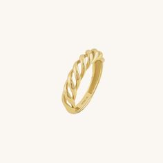 Women's Braided Croissant Ring in 14k Real Gold - Norm Jewels Croissant Ring, Curve Ring, Gold Link Chain, Nail Ring, Solid Gold Band, Half Eternity Ring, Cross Ring, Elegant Bracelet, Dainty Ring