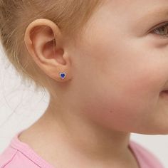 A great addition for your little diva, these 5mm heart earrings are full of cubic zirconia stones and style. These adorable earrings are sure to put a smile on a little girl's face. These girls' earrings are crafted entirely in 925 sterling silver, a naturally HYPOALLERGENIC fine metal. They feature threaded posts and a safety back system to ensure your child's earrings stay comfortably in place. These toddler & young girl earrings make a perfect gift for any occasion as well as for everyday fas Toddler Earrings, Girl Earrings, Clear Earrings, Promo Gifts, Gift Post, Thread Earrings, Kids Earrings, Pink Earrings, Bracelet Argent