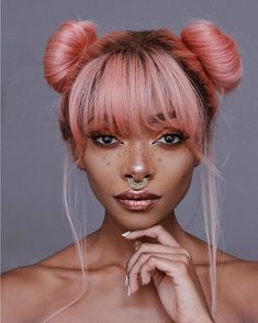 Ver esta foto do Instagram de @limecrimemakeup • 53.9 mil curtidas Pink Hair Extensions, Gold Septum, Pastel Pink Hair, Septum Jewelry, Pink Wig, Hair Color Trends, How To Draw Hair