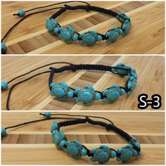 "Turquoise Turtle Hemp Bracelet- Black Hemp Bracelet - Macrame Design. Also available in a variety of styles to choose from. Adjustable Unisex Bracelet Handmade Design. Adjustable Cord - Fits Most Sizes. Adjustable from 6\" Inches up to 10\" Inches. FAST SHIPPING! Visit my Etsy Shop to see more Designs! Handmade Turtle Earrings, Turtle Bracelets and Turtle Necklaces. Click here https://www.etsy.com/shop/FreedomLifeStyle to see more designs" Adjustable Turquoise Wristband Gift, Kimberly Herrera, Adjustable Hand Wrapped Turquoise Bracelets, Adjustable Hand-strung Turquoise Bracelets, Handmade Adjustable Turquoise Stretch Bracelet, Adjustable Turquoise Bracelets With Sliding Knot, Adjustable Turquoise Bracelets, Adjustable Turquoise Bracelet With Sliding Knot, Adjustable Turquoise Beaded Round Bracelet