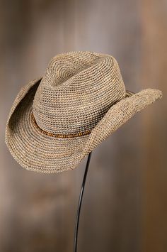 Lightweight yet resilient, and handcrafted to offer cooling ventilation, our Raffia Crocheted Small Cowboy Hat rules the season with style and shade. Free shipping   returns. Crochet Cowboy Hats, Vintage Eye Glasses, Raffia Crochet, Cowboy Hat, Eye Glasses, Head Scarf, Cowboy Hats, Crochet Projects, Knit Crochet