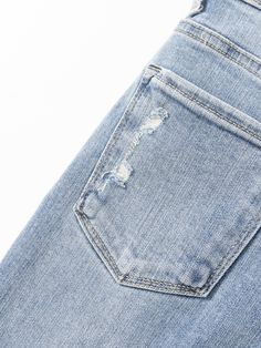 Details: Classic washed blue toned jeans with a slim flared shape Irregularly frayed and brushed, deconstructivist wear High waisted, vintage modern design with natural raw edges Materials & Care: Cotton 70.7%, Polyester 25.5%, Viscose 2.8%, Spandex 1.0% 30° wash, gentle dry clean Do not bleach Size & Fit: Model is 5'7", Bust 32, Waist 24, Hips 35, wearing a size S Item #: EM3DP13 Vintage Modern, Modern Vintage, Modern Design, High Waisted, Pants, Trousers