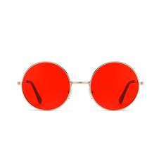 Taizhou Two Circles Trading Co. Ltd. Costume Accessories Red Hippie Round Glasses for Adults Trendy Red Sunglasses As Gift, Red Tinted Sunglasses As A Gift, Red Tinted Lenses Sunglasses As Gift, Red Sunglasses With Uv Protection For Party, Red Round Glasses, Dc Redesign, Decades Costumes, Hippie Costume Halloween, Sailor Moon Costume