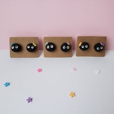 Soot Sprite Stud Earrings - Etsy Soot Sprite, Soot Sprites, Christmas Accessories, Holiday Earring, Porcelain Clay, Cold Porcelain, Favorite Holiday, Jewelry Earrings Studs, The Movie