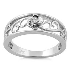 Top of ring height: 7.2mm

Band width: 3.8mm

Shank width: 2.8mm



Metal: 925 sterling silver

Plating: rhodium plated

Finish: high polish Silver Diamond Ring With Polished Round Band, Silver Diamond Ring With Polished Finish And Round Band, Silver Flower Ring For Promise, Silver Promise Flower Ring, Silver Flower Shaped Diamond Ring For Formal Occasions, Silver Flower Diamond Ring For Formal Occasions, Silver Flower Diamond Ring For Formal Events, Silver Filigree Ring With Polished Finish For Anniversary, Silver Flower-shaped Diamond Ring For Anniversary