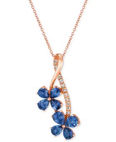 Le Vian gives you a double dose of floral beauty with this Blueberry Sapphire & Nude Diamond flower pendant necklace. Jewellery Design Gold, Pendent Designs, Pendent Design, Vintage Vibes Retro, Latest Gold Jewellery, Diamond Flower Pendant, Diamond Pendants Designs, Sapphire Necklace Pendants, Pretty Jewelry Necklaces