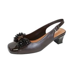 Peerage Cathy women's extra wide width leather dress pump for casual, work, or evening affairs. This elegant ladies 1 inch low heel leather slingback with patent PU toe cap features a decorative matching color beaded bow giving you the perfect choice for your daytime and evening attire. **ATTENTION SHOPPERS** Find a large selection of Wide Width styles at our official retail website FAZPAZ . COM. Signup is Quick and Free, plus receive an instant $20 Gift Credit, Free Shipping and Exchanges, 365 Beaded Bow, Wide Width Shoes, Elegant Ladies, Bow Dress, Pump Dress, Casual Work, Slingback Pump, Slingback Sandal, Evening Attire