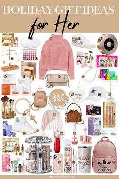 the holiday gift guide for her is full of cute items and gifts to give them