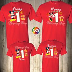 mickey mouse 1st birthday shirt with name and age