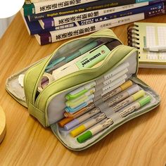 Organizing Aesthetic, Big Pencil Cases, Clear Pencil Case, School Pouch, Large Pencil Case, Canvas Pencil Case, School Pencil Case, Cute Pencil Case, Pen Organization