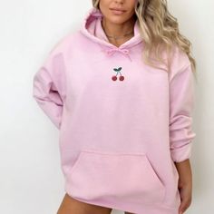 Get ready to fall in LOVE with your new embroidered cherry hoodie. It's the cutest and most comfortable way to wear the latest styles. * PRODUCT DETAILS * ✺ 50% cotton, 50% polyester ✺ Medium- heavy weight fabric ✺ Wash and dry normally (on cool for best results) ✺ Designed and printed in the USA ✺ Due to different monitor screens, colors may vary ✺ * SIZING * ✺ FOR AN OVERSIZED FIT, SELECT TWO OR THREE SIZES UP FROM YOUR NORMAL SIZE ✺ ✺ Sizing is unisex ✺ Size guide: Please consult size chart i Casual Hooded Hoodie With Floral Embroidery, Hooded Hoodie With Floral Embroidery For Spring, Trendy Embroidered Hooded Sweatshirt, Embroidered Long Sleeve Trendy Hoodie, Trendy Long Sleeve Embroidered Hoodie, Spring Embroidered Hoodie For Streetwear, Embroidered Hoodie For Spring Streetwear, Embroidered Hoodie For Streetwear In Spring, Trendy Embroidered Hooded Hoodie