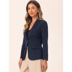 This Winter Shawl Lapel Work Blazer is designed for the modern working woman, featuring a sophisticated shawl lapel and long sleeves that exude professionalism and style in any office setting. A must-have option for the new season, add new styles to your wardrobe. Equipped with spacious pockets, this office jacket blazer offers practicality along with its elegant design. Store your essentials like keys or small personal items conveniently while on the go. With its classic design and neutral colo Office Jacket, Spring Blazer, Work Blazer, Winter Shawl, Women's Suits, Jacket Blazer, Work Office, Linen Women, Shawl Collar