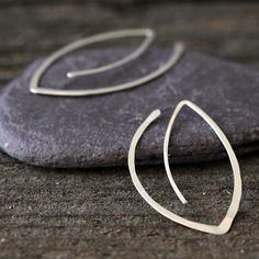 Winter Leaf Hoops - Nature Inspired Minimalist Leaf Hoop Earrings Minimalist Leaf-shaped Jewelry With Matching Earrings, Handmade Minimalist Teardrop Wrap Earrings, Handmade Teardrop Wrap Earrings In Minimalist Style, Minimalist Leaf-shaped Sterling Silver Earrings, Handmade Leaf-shaped Everyday Jewelry, Minimalist Sterling Silver Leaf-shaped Earrings, Minimalist Leaf-shaped Sterling Silver Jewelry, Everyday Handmade Leaf-shaped Jewelry, Minimalist Sterling Silver Leaf Jewelry