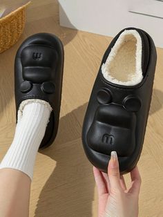 Waterproof Plush Lined Anti-Slip Thick Sole Indoor Slippers Couple Slippers For Home & Bedroom Black     Animal,Cartoon    Women Shoes, size features are:Bust: ,Length: ,Sleeve Length: Couple Slippers, Cartoon Women, Indoor Slippers, Silk Stockings, Bedroom Black, Over The Knee Socks, Animal Cartoon, Black Animals, Knee Socks