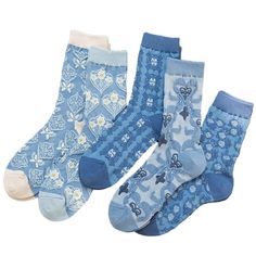 PRICES MAY VARY. Material - The socks are made of high quality cotton, comfortable, breathable and sweat-absorbent. They are gentle to the skin, suitable both for indoor and outdoor activity. Size &Color - The socks fit women's shoe size: US 5-8. Stretchy cotton design, perfectly suitable for your feet. Multiple colors choices make you easy to find a satisfied one. Floral Designs - The vintage embroidered floral pattern design makes the socks pretty and comfort. The breathing knitting makes the Floral Socks, Socks Christmas, Blue Socks, Pattern Socks, Floral Pattern Design, Christmas Inspo, Vintage Floral Pattern, Socks For Women, Calf Socks