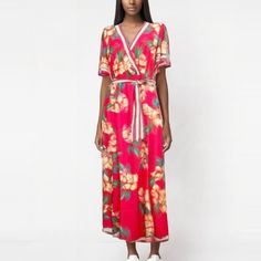 V Neckline Short Ruffles Sleeve Belted Maxi Floral Print98% Polyester 2% Spandex Brand New Without Tag Brown Maxi Dresses, Flying Tomato Dress, Emerald Green Dresses, Maxi Sundress, Flying Tomato, Embroidered Maxi Dress, Halter Maxi Dresses, Long Sleeve Floral Dress, Orange Fashion